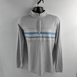 Pebble Beach dry-luxe performance pullover 1/4 sweater mens Large gray blue 5354